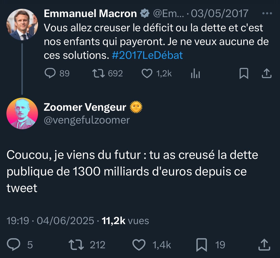 J'ai donc ratio les deux têtes de l'exécutif français dans la même journée, merci à tous