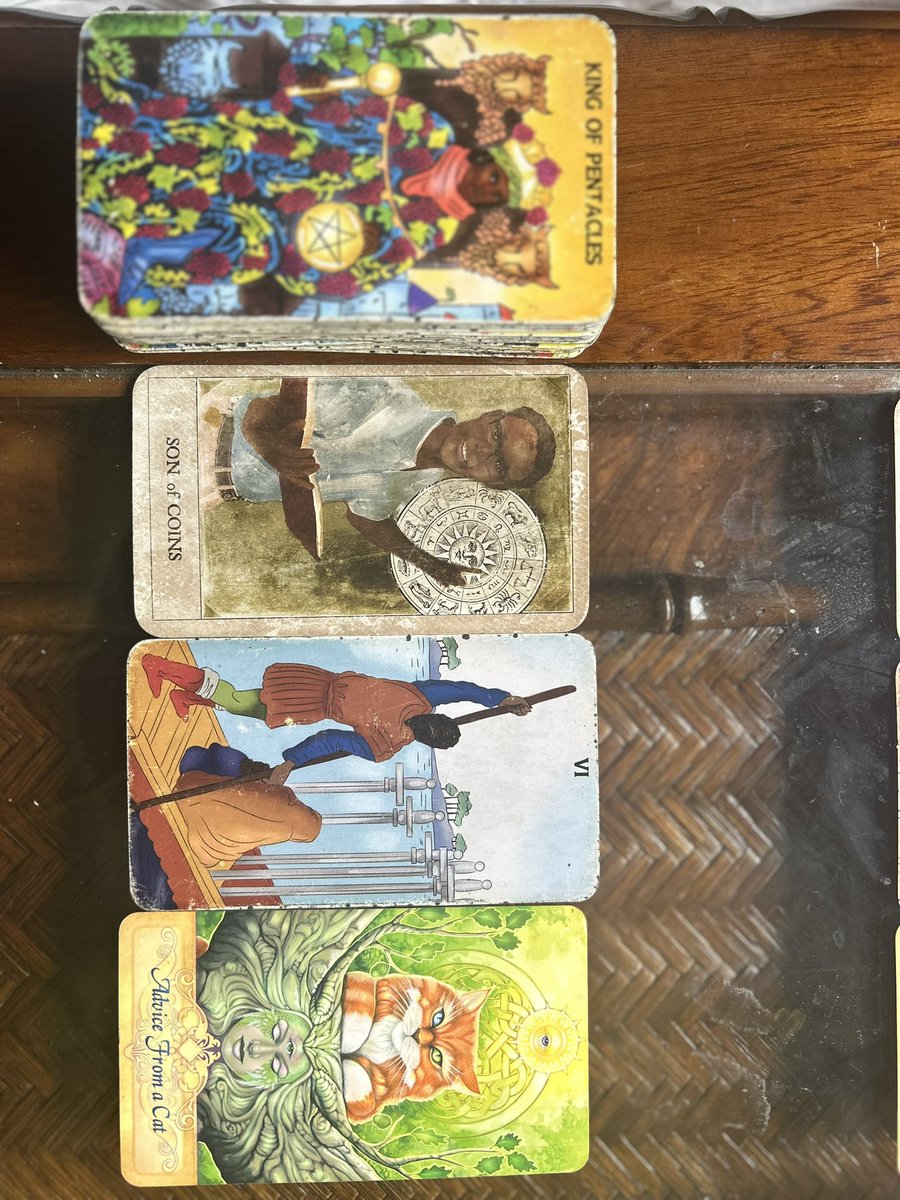 CodenameSpades's tweet image. 🌀 #MUTABLE SIGNS (#Gemini ♊ #Virgo ♍ #Sagittarius ♐ #Pisces ♓
Weekend collection: 
Cards:
🔸 Son of Coins (Hoodoo): Apprentice of value, Earth walker
🔸 Six of Swords (Tarot): Leaving troubled waters