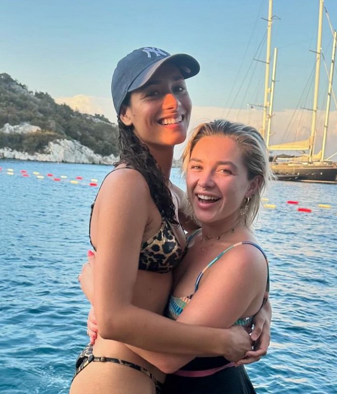 flosfilm's tweet image. my tl is going crazy over florence pugh having a girlfriend…guys fork found in kitchen😭