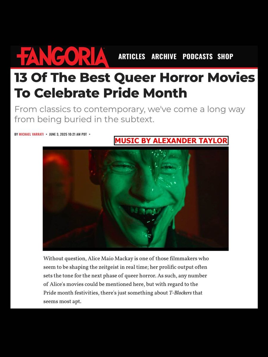Mgmt_DD's tweet photo. Looking for some great Queen Horror Movies to watch during Pride Month? @FANGORIA has you covered! Read the article below and watch π π½πππΎππππ scored by our client, Alexander Taylor! #tblockers #pridemonth #alexandertaylor #fangoria @bmi
Article https://t.co/XyF6aCl8bn https://t.co/wfJ0o7edpX