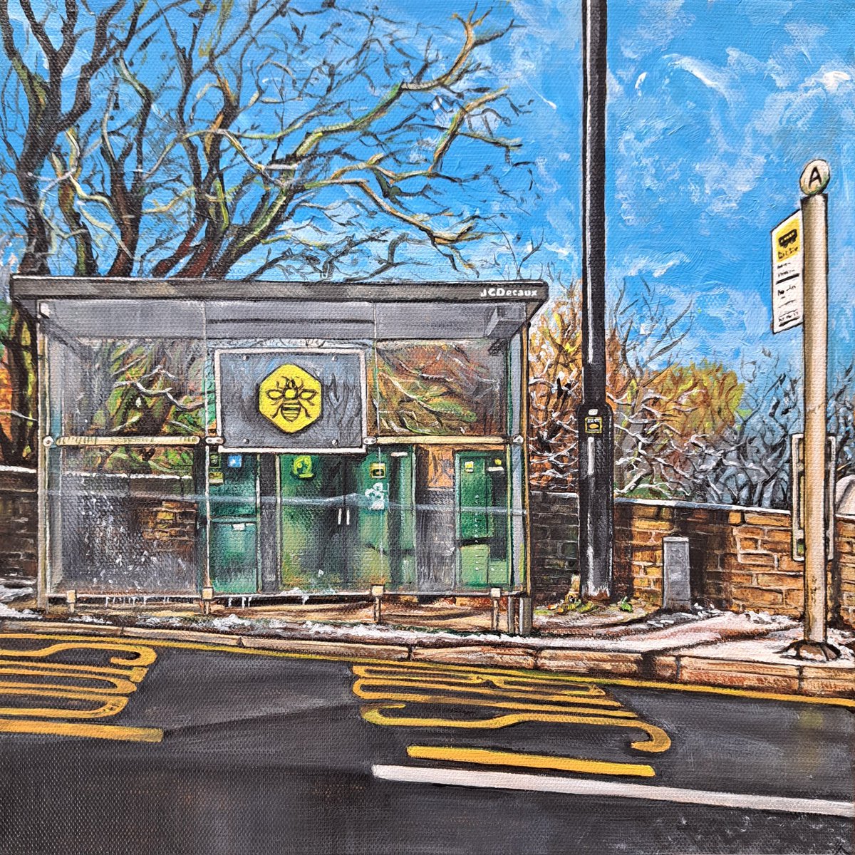Caz Latham (@cazlathamart) on Twitter photo "I love walking all the way up Brabyns Brow", said nobody in Marple ever
✨️ new work ✨️
Bus Stop, Brabyns Brow
Acrylic on canvas
12x12"
<a href="/BeeNetwork/">Bee Network</a> <a href="/StockportMBC/">Stockport Council</a> <a href="/OneStockport/">One Stockport</a> #Marple #stockport #ArtistOnTwitter #paintingoftheday #LandscapeArt #painting #artwork #bus "I love walking all the way up Brabyns Brow", said nobody in Marple ever
✨️ new work ✨️
Bus Stop, Brabyns Brow
Acrylic on canvas
12x12"
<a href="/BeeNetwork/">Bee Network</a> <a href="/StockportMBC/">Stockport Council</a> <a href="/OneStockport/">One Stockport</a> #Marple #stockport #ArtistOnTwitter #paintingoftheday #LandscapeArt #painting #artwork #bus