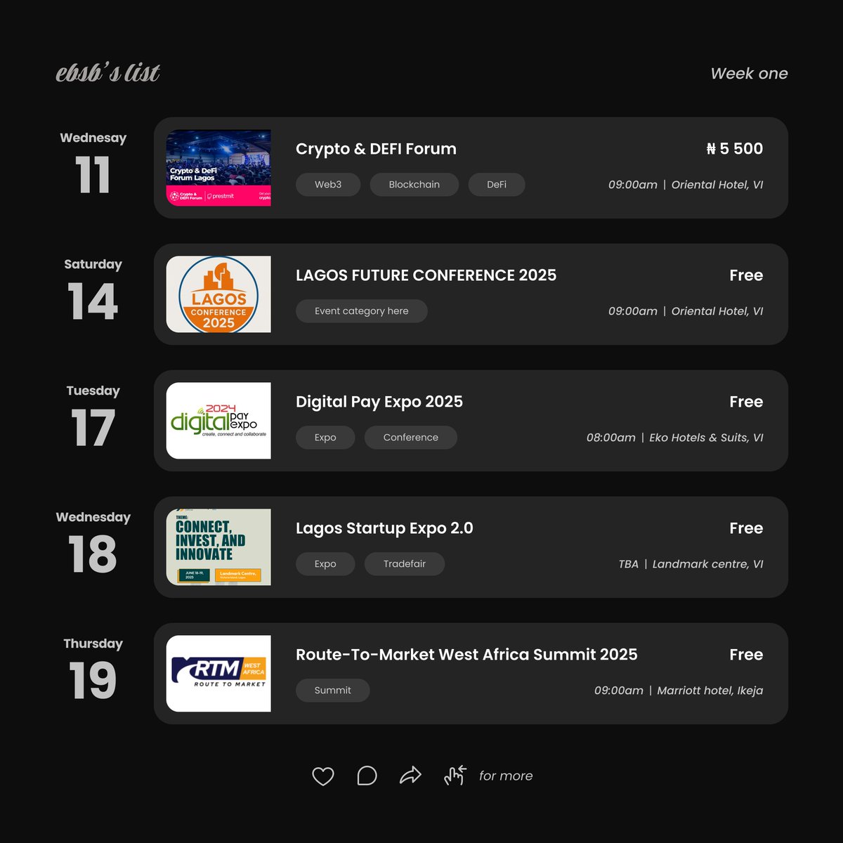 shalombrain's tweet image. Alot of you got to know me through events
From attending, to hosting, organising and even producing
Now, I will be curating the best tech events for you to attend every month
Across all niche, career level and domain
This is ebsb's list for June
👍& 🔄 for even more reach 🙏