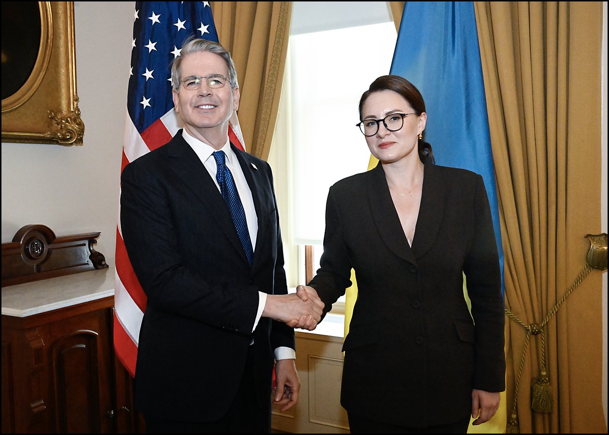 Treasury Secretary Scott Bessent (@secscottbessent) on Twitter photo First Deputy Prime Minister <a href="/Svyrydenko_Y/">Yulia Svyrydenko</a> of Ukraine and I shared our excitement over the operationalization of the U.S.-Ukraine Reconstruction Investment Fund.
I reaffirmed the United States’ support for Ukrainian sovereignty, and towards a securing a lasting, durable peace. No First Deputy Prime Minister <a href="/Svyrydenko_Y/">Yulia Svyrydenko</a> of Ukraine and I shared our excitement over the operationalization of the U.S.-Ukraine Reconstruction Investment Fund.
I reaffirmed the United States’ support for Ukrainian sovereignty, and towards a securing a lasting, durable peace. No