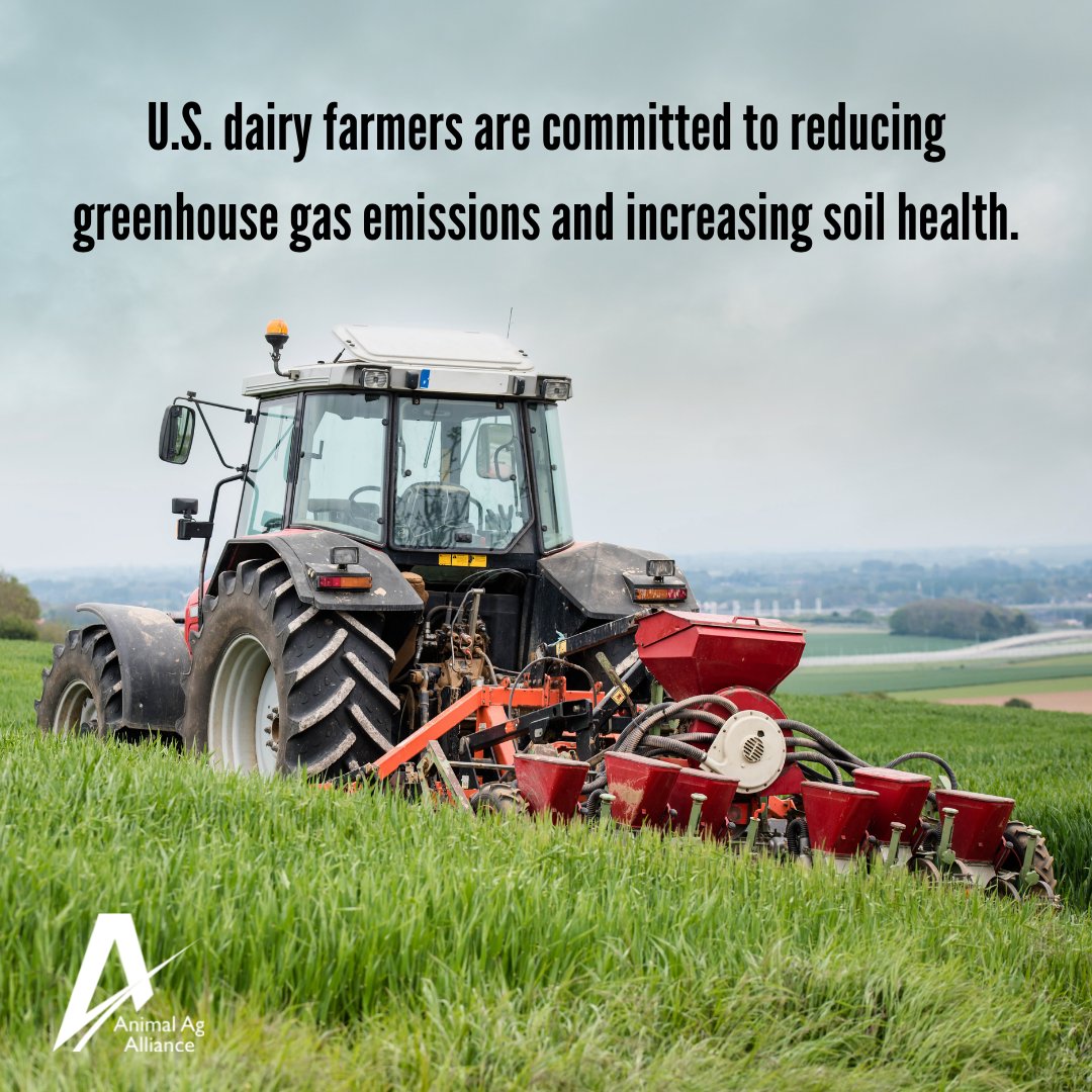 Dairy farmers use precision farming, renewable fertilizers, no/low-till farming, and cover crops to decrease emissions from crops while increasing soil health. 🐮🚜 bit.ly/3xcNnHe #DairyMonth
