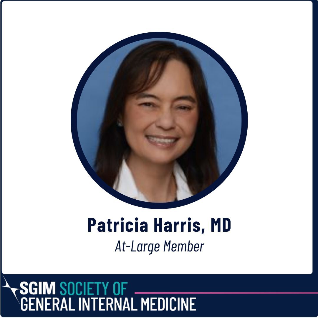 🎉 SGIM warmly congratulates Patricia Harris, MD of the UCLA David Geffen School of Medicine, on her election as At-Large Member of the SGIM Council! 👏

Dr. Harris serves as Clinical Chief of Geriatric Medicine and Director of the Medical Home Visit Program at UCLA, dedicating