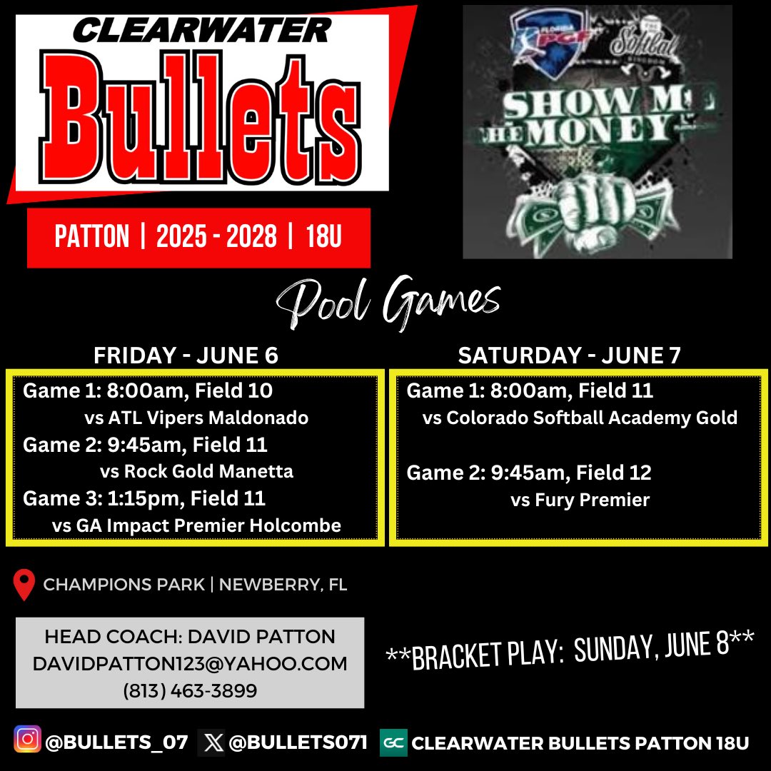 Mackenzie Dowdy CO ‘27 C (@kenzie_dowdy30) on Twitter photo Super excited for <a href="/PGFnetwork/">PGF</a> Show Me The Money this weekend with <a href="/Bullets071/">Bullets07</a>. Come check us out!
<a href="/CoachNeubauer_6/">Katie Neubauer</a> <a href="/christine_roser/">Christine Roser</a> <a href="/TopPreps/">College Coach / College Scout / College Recruiter</a> <a href="/NSU_Softball/">NSU Softball</a> <a href="/EckerdSoftball/">Eckerd Softball</a> <a href="/bowey23/">Nikki Bowey</a> Super excited for <a href="/PGFnetwork/">PGF</a> Show Me The Money this weekend with <a href="/Bullets071/">Bullets07</a>. Come check us out!
<a href="/CoachNeubauer_6/">Katie Neubauer</a> <a href="/christine_roser/">Christine Roser</a> <a href="/TopPreps/">College Coach / College Scout / College Recruiter</a> <a href="/NSU_Softball/">NSU Softball</a> <a href="/EckerdSoftball/">Eckerd Softball</a> <a href="/bowey23/">Nikki Bowey</a>