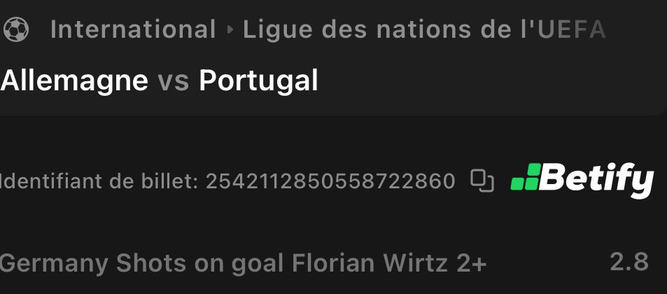 LPronosL's tweet photo. ON ENCAISSE FORT AVEC LES BET’S BETIFY … ! ✅✅✅🤑🤑🤑

➜ RONALDO 🇵🇹 CADRE 2 TIRS OU + @2.50 ✅✅✅🔥🔥🔥

➜ WIRTZ 🇩🇪 CADRE 2 TIRS OU + @2.80 ✅✅✅🔥🔥🔥

COMME D’HAB, LES BET’S BETIFY RÉGALENT 😍📈

POUR PARIER SUR LES TIRS CADRÉS DES JOUEURS, LES CARTONS JAUNES/ROUGES 🟨/🟥, LES VAR 🖥️ ET TOUT LE RESTE ÇA SE PASSE ICI SUR BETIFY ! ⬇️⬇️⬇️

https://t.co/bysG1XfJnb

🎁 50% DE TON PREMIER DÉPOT EN FREEBET JUSQU’À 200€ DE FREEBETS ! 🎁

❤️ POUR LE SOUTIEN ! 🙏🏼

#TeamParieur #Pronos