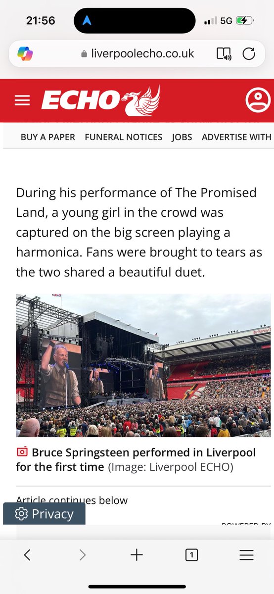 The Boss (my daughter!) and Bruce Springsteen 🎤