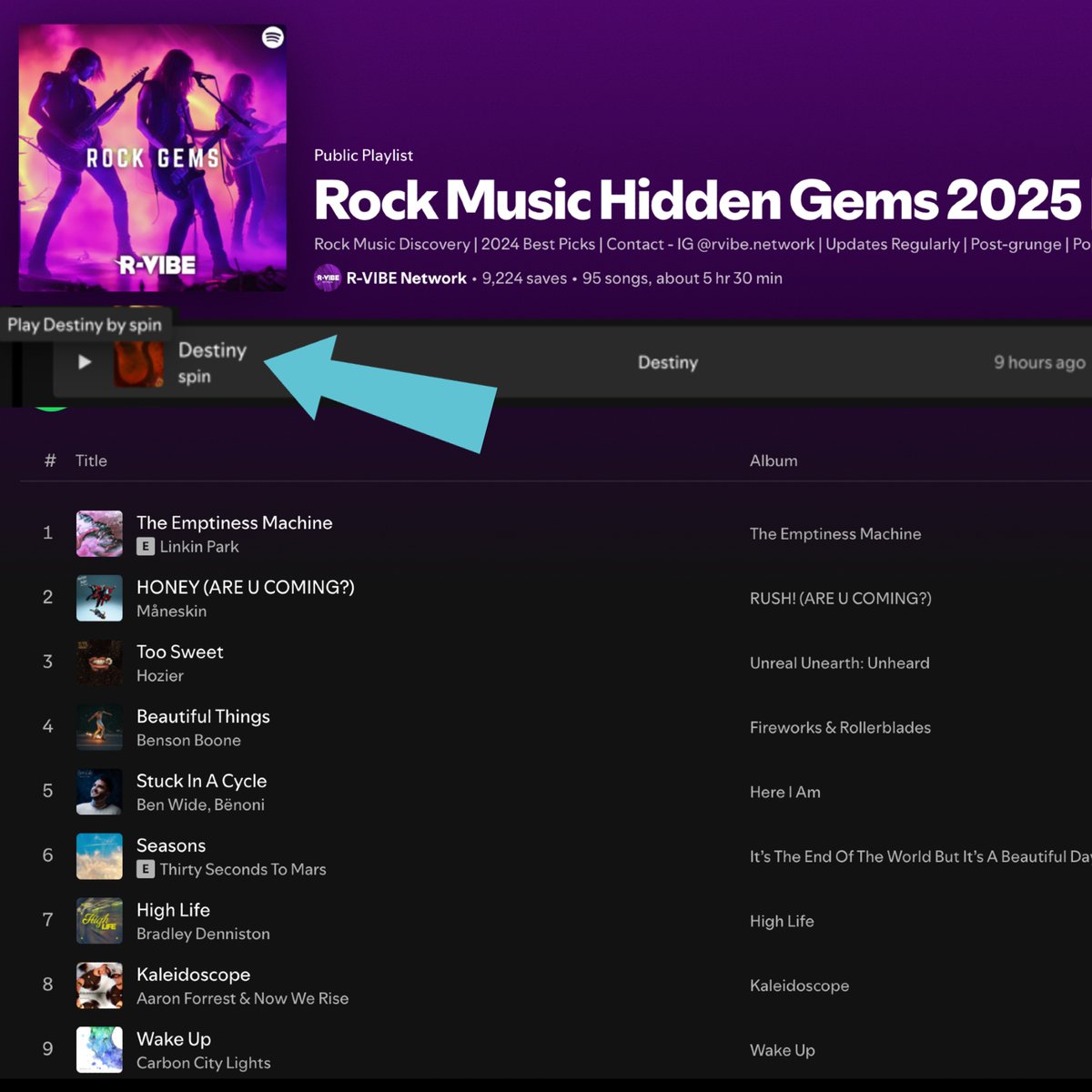More Playlist action for our new single, Destiny!  Thanks to all the playlisters adding it to their lists! (@rvibe.network @therouteofrock)
New #musicvideo on the tube.
#rock #powerpop #newmusic