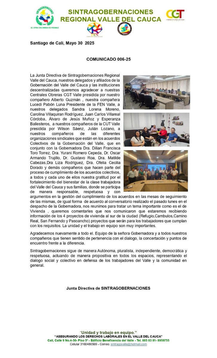 SINTRAGOBERNACIONES NACIONAL tweet media