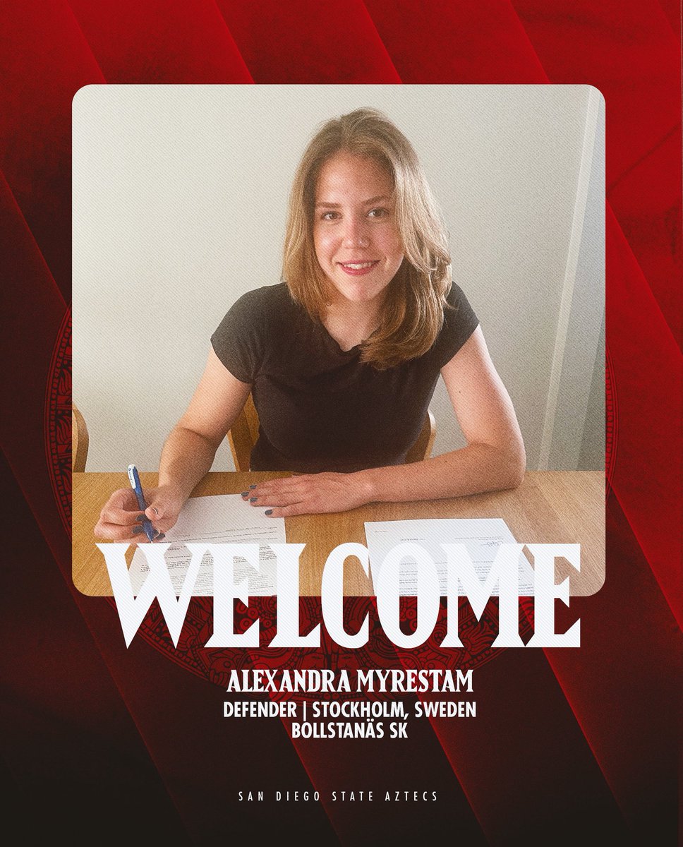 AztecWSoccer's tweet image. Welcome to America’s Finest City, Alexandra Myrestam! #GoAztecs