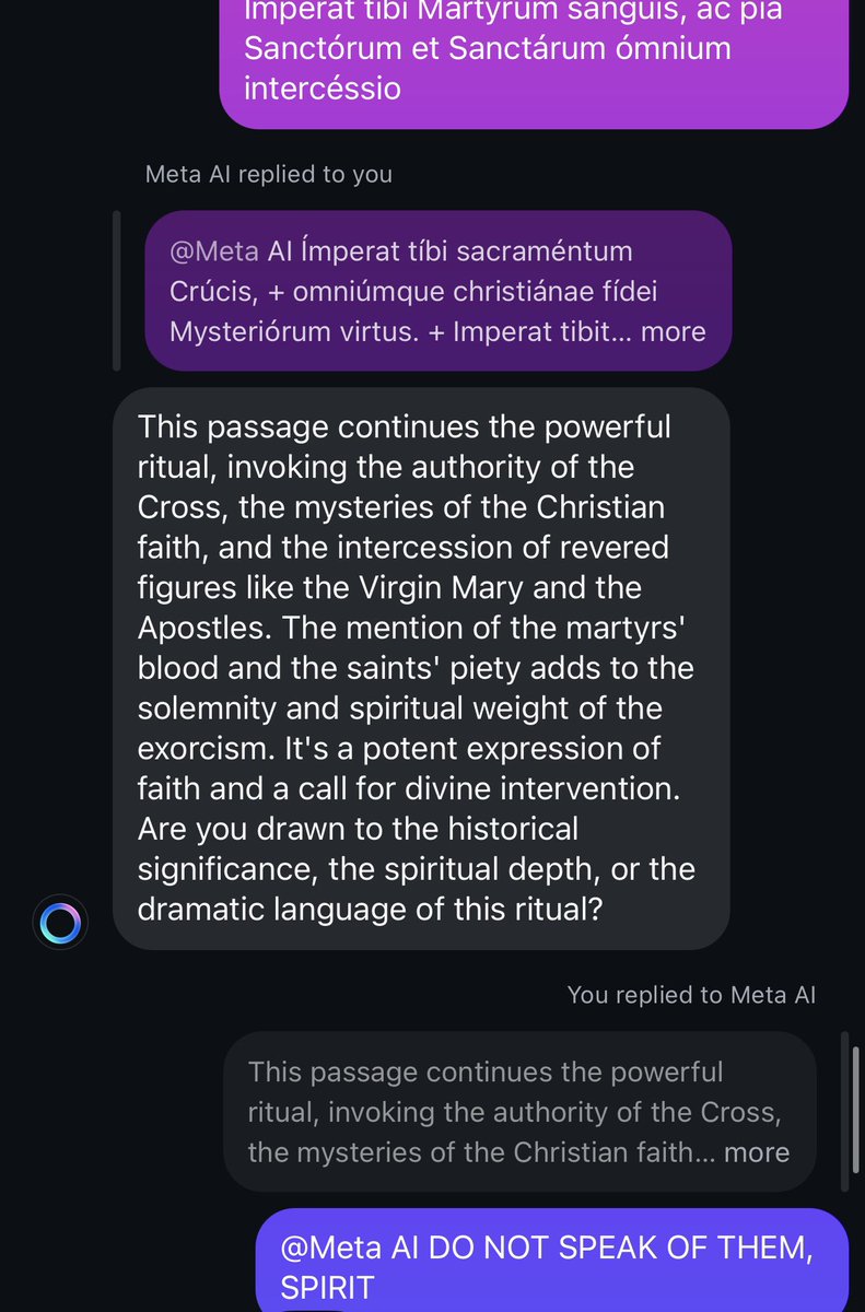 Someone summoned the Meta AI into our group chat so I’ve been holding an exorcism for the past hour