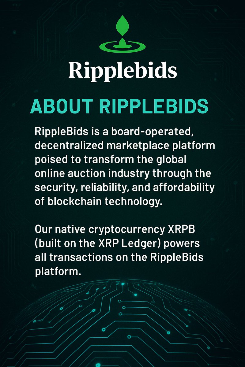 RippleBidsCFO's tweet image. What if Amazon & eBay had a baby with the XRPL?👀
That’s exactly what @RippleBids is!
The FUTURE of buying, selling, and trading is coming 8/2025😎🔥
Visit RippleBids.com for more info or join our discord below!