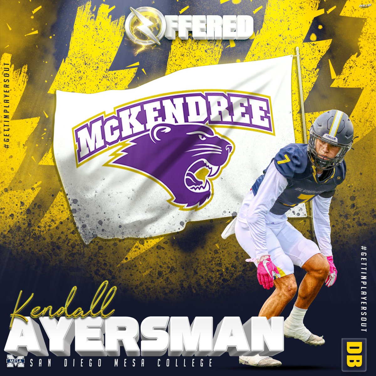 Congratulations to Olympian DB <a href="/_Kapukawai/">Kendall Ayersman</a> on his OFFICIAL offer from <a href="/Mckendree_FB/">McKendree Football</a> 
#GettinPlayersOut
<a href="/BallCoachGW/">Gary Watkins Jr</a> <a href="/PrezHands/">Ashanti Hands, Ed.D.</a> <a href="/GreenValleyHS/">Green Valley HS</a> <a href="/EC_Preps_SD/">EC Preps</a> <a href="/sdfootball/">Ray from SDFN</a> <a href="/CoachRosserJr/">Marcus Rosser Jr. 💫</a> <a href="/PeoplsProfessor/">Shawn Pomatto M.S., M.Ed.</a>