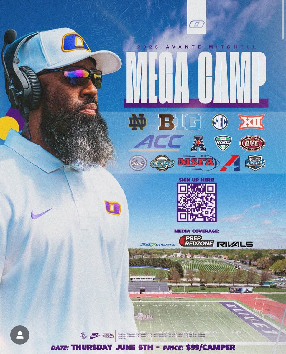 Can’t wait to go out and compete at <a href="/ONAZFootball/">ONU FOOTBALL</a> mega camp!!