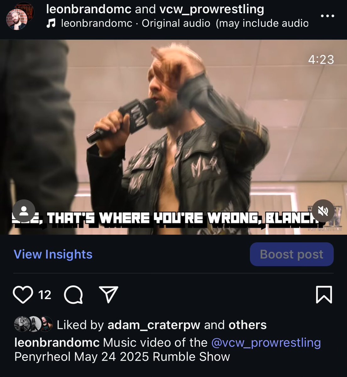 Leon Brando (@leonbrandomc) on Twitter photo New MV (that’s music video for all you oldies) up on my Instagram of my Rumble win from VCW <a href="/NoMercyWrestle/">No Mercy Wrestling</a> .
instagram.com/reel/DKfUeDfoB…
Loved this show, still feeling very happy about the response! New MV (that’s music video for all you oldies) up on my Instagram of my Rumble win from VCW <a href="/NoMercyWrestle/">No Mercy Wrestling</a> .
instagram.com/reel/DKfUeDfoB…
Loved this show, still feeling very happy about the response!