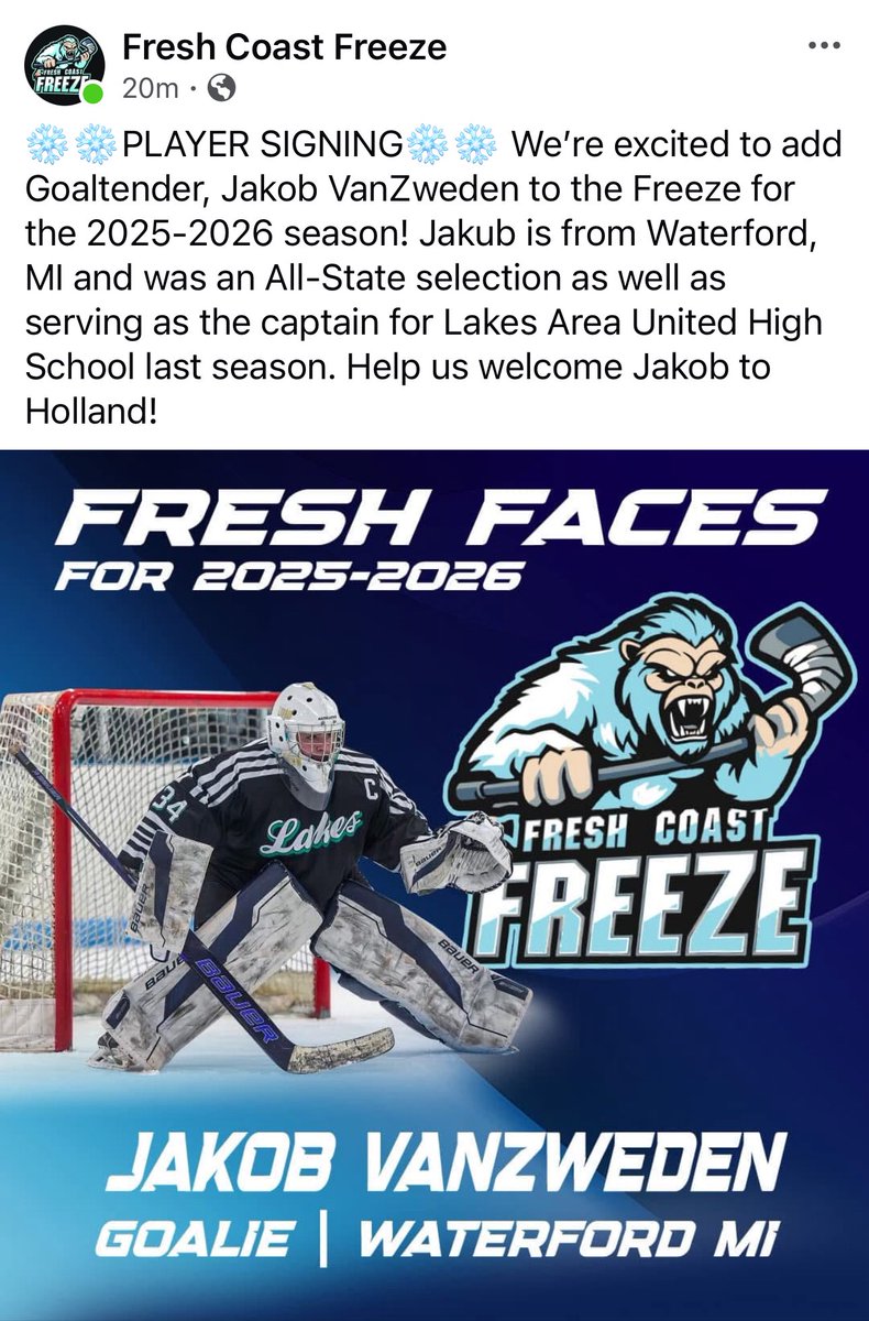 Lakes United Hockey (@wuhockey) on Twitter photo 🚨Congratulations to Jakob Van Zweden who just committed to the Fresh Coast Freeze of the USPHL Premier League. We are so excited for you, and can’t wait to watch your journey continue! <a href="/Mott_Athletics/">Waterford Mott High School Athletics</a> <a href="/MichHSHockey/">Mich HS Hockey</a> <a href="/statechampsmich/">STATE CHAMPS! Michigan</a> <a href="/SeanPBali/">Sean Baligian</a> <a href="/USPHL/">USPHL</a> <a href="/WSDNews/">Waterford Schools</a> 🚨Congratulations to Jakob Van Zweden who just committed to the Fresh Coast Freeze of the USPHL Premier League. We are so excited for you, and can’t wait to watch your journey continue! <a href="/Mott_Athletics/">Waterford Mott High School Athletics</a> <a href="/MichHSHockey/">Mich HS Hockey</a> <a href="/statechampsmich/">STATE CHAMPS! Michigan</a> <a href="/SeanPBali/">Sean Baligian</a> <a href="/USPHL/">USPHL</a> <a href="/WSDNews/">Waterford Schools</a>
