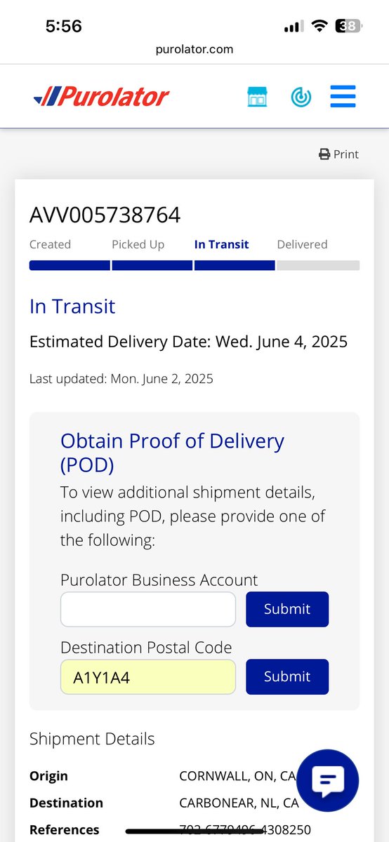 ⁦⁦<a href="/PurolatorInc/">Purolator 🇨🇦</a>⁩ must be bad weather again