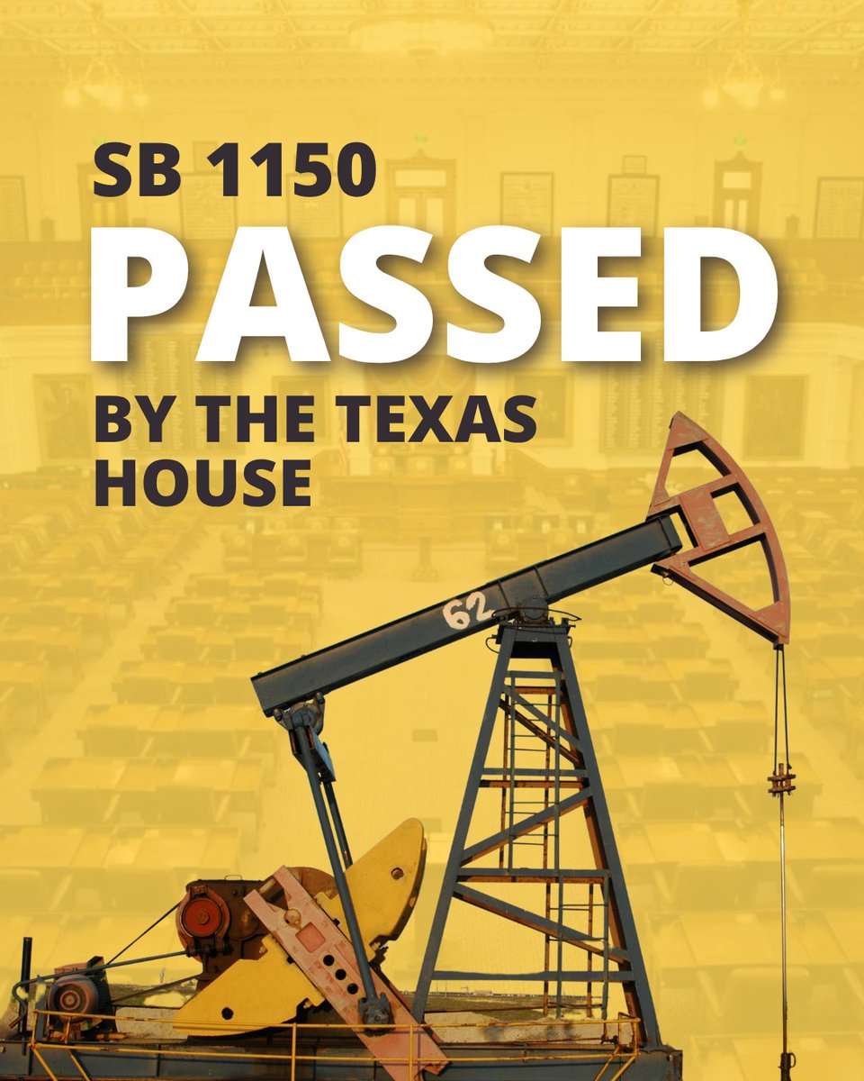 CSActionTX's tweet photo. SB 1150 is on its way to become a law! This legislation is an important start to address the surplus of unplugged inactive oil and gas wells that pose risks to drinking water quality. #txlege #rrc

Read more: https://t.co/CP96zHGUfb https://t.co/V6r0PDq3Lc