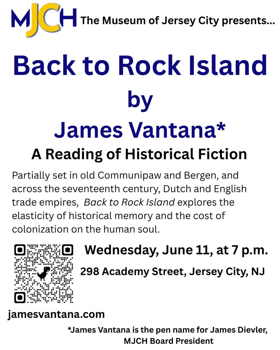 Join the Museum of Jersey City as they present Back to Rock Island by James Vantana.