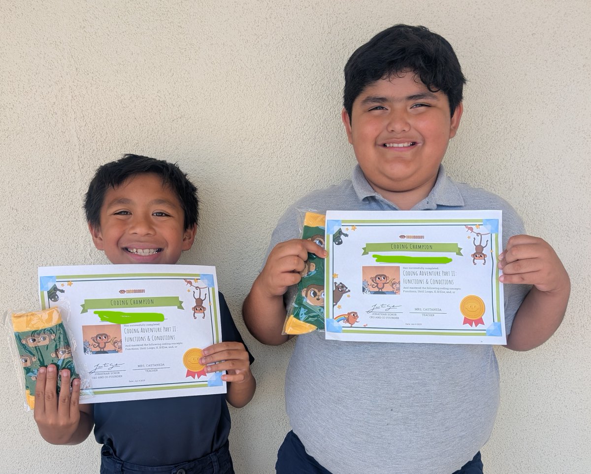 olphRiversideK8's tweet photo. Celebrating excellence! 🎉 Today, we proudly presented CodeMonkey awards to standout students in grades 1, 3, 5, and 7. These young coders demonstrated exceptional talent, pushing beyond their grade level curriculum. Way to go! #codemonkey #stem #stemeducation #codingskills https://t.co/MZintLWv4X