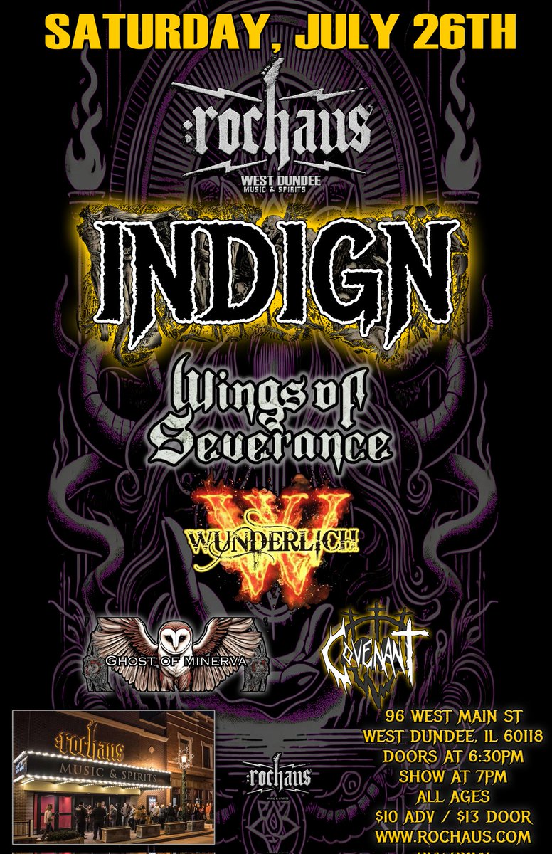 IndignMusic's tweet photo. 7/26/25 Rochaus, West Dundee, IL. Well see you there!! https://t.co/XcZ4RIXqCh