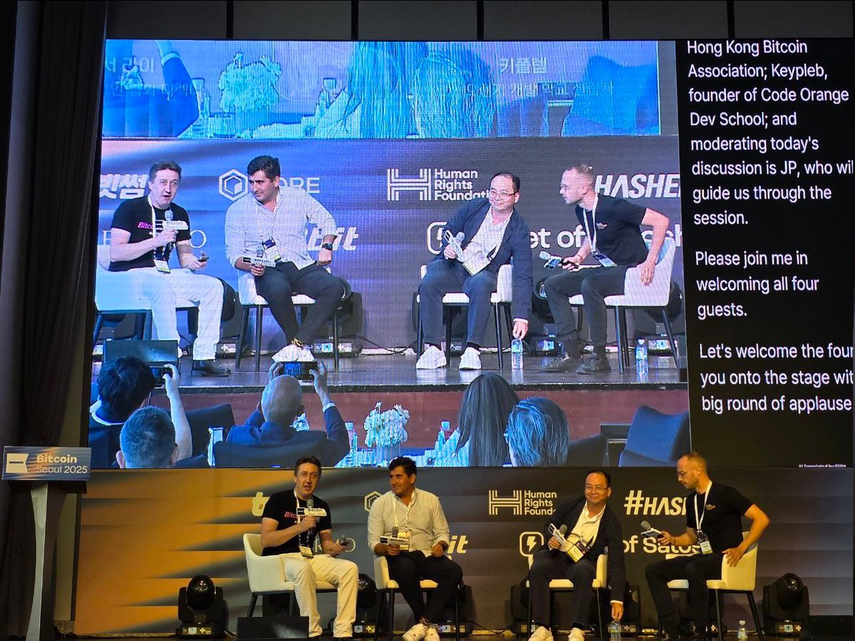 JP Technology ₿ (@jp_technology) on Twitter photo Proud to lead the first item on the <a href="/bitcoinseoulcon/">BitcoinSeoul 2026</a> agenda, discussing Bitcoin adoption with the representatives of 3 first-rate Bitcoin Communities: <a href="/romanmartinezc/">Roman Martínez🇸🇻⚡️ (chimbera)</a> of <a href="/Bitcoinbeach/">Bitcoin Beach</a> El Salvador, Arthur Lai of <a href="/bitcoinorghk/">Bitcoin Association 香港比特幣協會</a> and <a href="/keypleb/">keypleb</a> of <a href="/CodeOrangeDevs/">Code Orange Dev School</a> Bali. Proud to lead the first item on the <a href="/bitcoinseoulcon/">BitcoinSeoul 2026</a> agenda, discussing Bitcoin adoption with the representatives of 3 first-rate Bitcoin Communities: <a href="/romanmartinezc/">Roman Martínez🇸🇻⚡️ (chimbera)</a> of <a href="/Bitcoinbeach/">Bitcoin Beach</a> El Salvador, Arthur Lai of <a href="/bitcoinorghk/">Bitcoin Association 香港比特幣協會</a> and <a href="/keypleb/">keypleb</a> of <a href="/CodeOrangeDevs/">Code Orange Dev School</a> Bali.