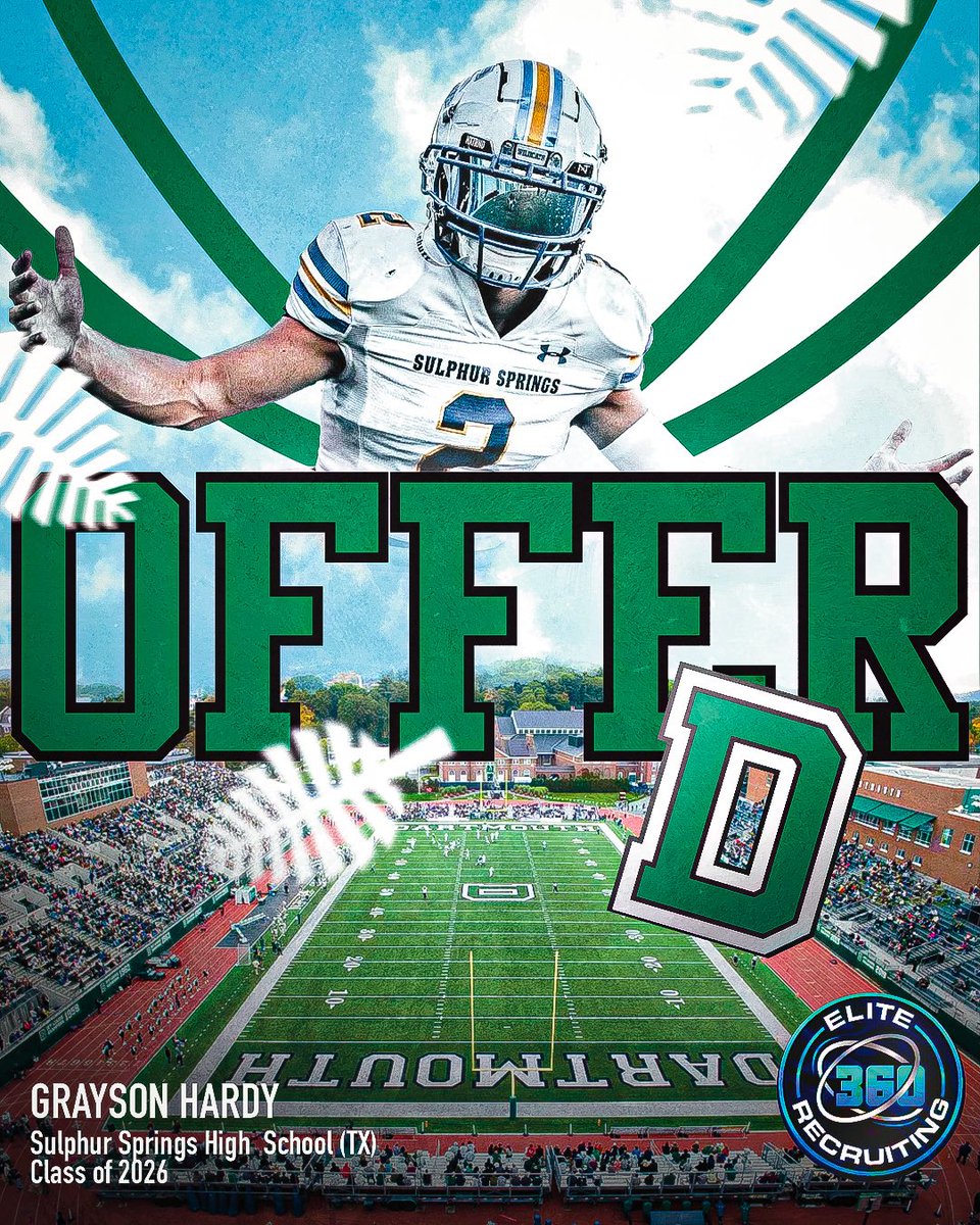 ELITE 360 Recruiting (@elite360recruit) on Twitter photo 🚨🚨🅾️FFER ALERT!! 🚨🚨
CONGRATULATIONS to 2026 Elite 360 prospect <a href="/HardyGrayson2/">Grayson Hardy</a> on receiving his 2nd Division 1 offer from Dartmouth University!! #beELITE
elite360recruiting.com 🚨🚨🅾️FFER ALERT!! 🚨🚨
CONGRATULATIONS to 2026 Elite 360 prospect <a href="/HardyGrayson2/">Grayson Hardy</a> on receiving his 2nd Division 1 offer from Dartmouth University!! #beELITE
elite360recruiting.com
