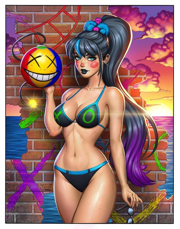 JynLeonardArt's tweet photo. Lines: me
Colors: Ezequiel Dominguez 
#PunchlineDC #PunchlineFanArt #pinupartist #pinupart #pinups #sexy #cute #dccomics #Joker #harleyquinn #Batman #comicbook #comicbookart #comicbookartist #comicbookartwork #summerfun #summer #swimsuitseason #swimsuitpinup #bikinigirl #bikini https://t.co/ZrsaMTkfPF