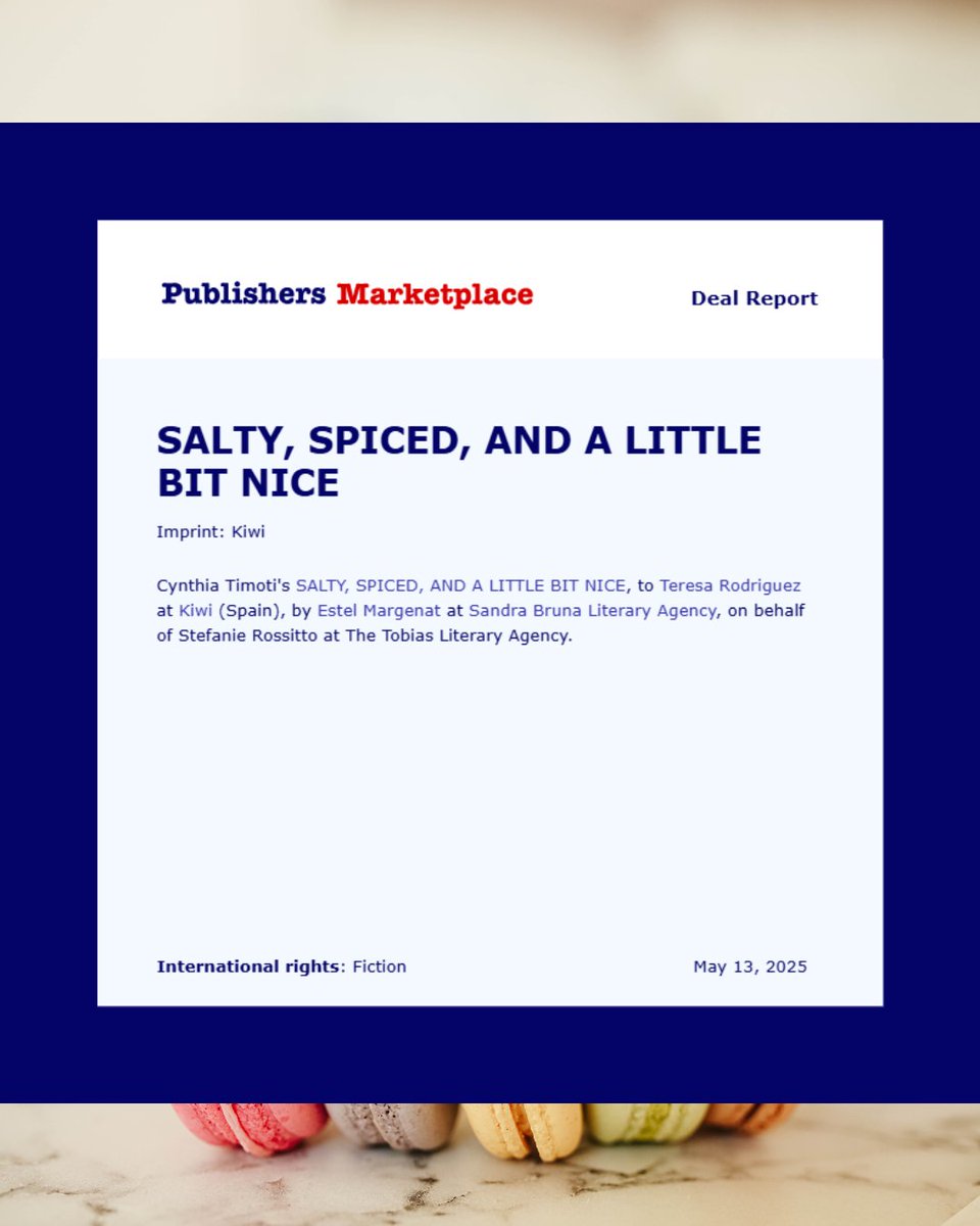 ✨🇪🇸 Foreign Rights News ✨🇪🇸

Excited to share that Salty, Spiced, and a Little Bit Nice is going to SPAIN! 🎉🎉

Massive thanks to Steffi Rossitto and my agent Ann Rose <a href="/annmrose/">Ann Rose</a> at <a href="/TheTobiasAgency/">The Tobias Literary Agency</a> as well as Estel Margenat at Sandra Bruna Literary Agency 🩷