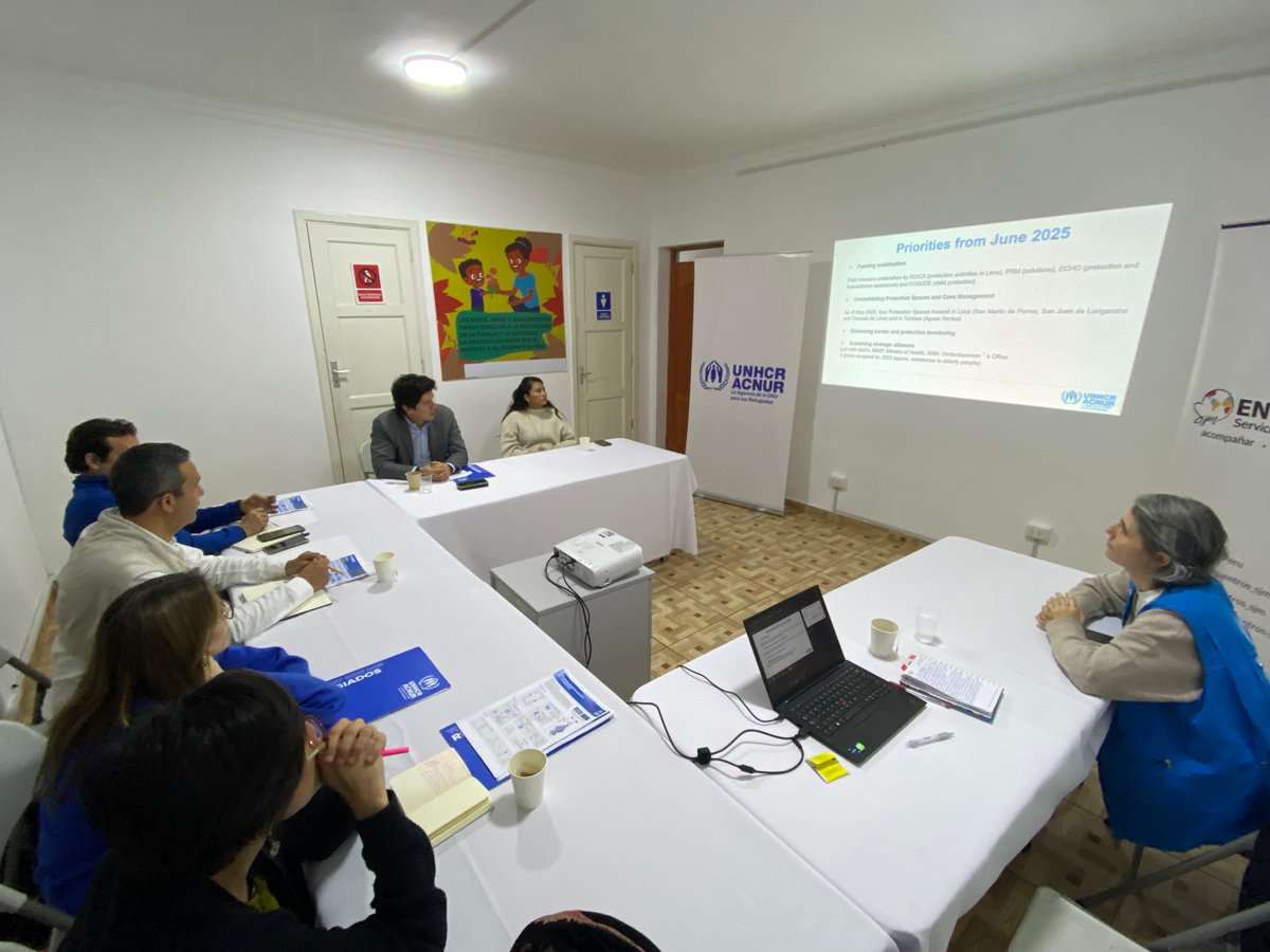 <a href="/ACNURPeru/">ACNUR Perú</a> recibió una delegación de <a href="/ECHO_LatAm/">EU Humanitarian Aid | Latin America & Caribbean</a>, la cual visitó uno de nuestros Espacios de Protección, donde se brindan servicios como asistencia legal, gestión de casos, acceso a información y salud a la población refugiada.
🇪🇺🇵🇪