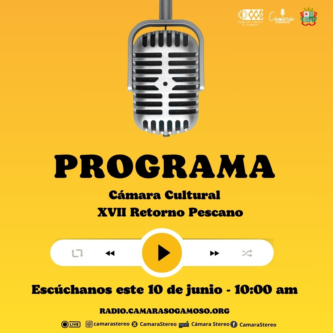 🎙️ Este 10 de junio en #CámaraStereo hablamos del Retorno Pescano 2024 con el alcalde de Pesca, Edgar Ricardo Gámez Amaya 🇨🇴

🗓️ Del 27 al 29 de junio:
🔥 Festival del Cordero al Horno
🎶 Música, cultura y tradición
📡 Transmisión por Facebook Live
#PescaBoyacá #RetornoPescano #
