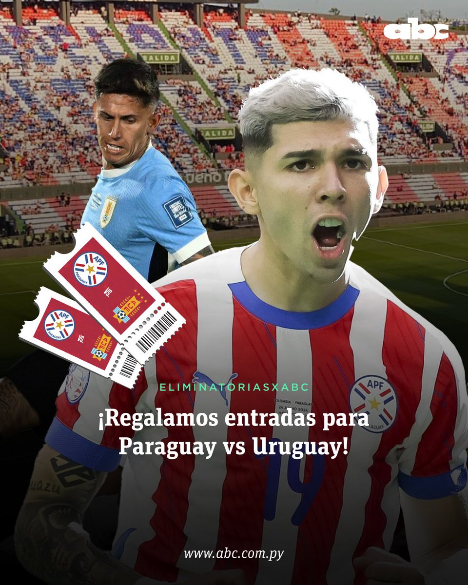 ¡LA NOTICIA QUE ESTABAS ESPERANDO!

Regalamos entradas para que puedas ir al Defensores a alentar a la Albirroja 🥳

Dejanos tu nombre y 3 últimos números de cédula y ya participás⭐️

Anunciamos quiénes son los afortunados mañana al mediodía 🤩

¡VAMOS PARAGUAY!🇵🇾