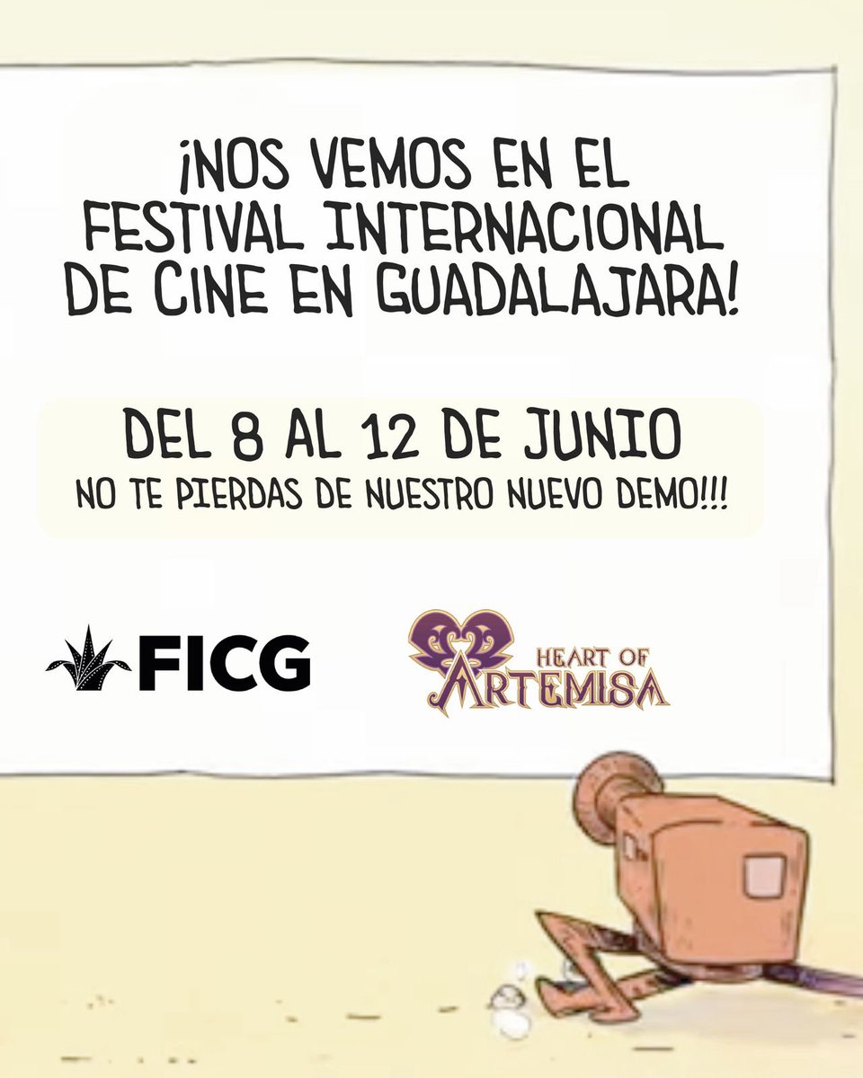 CamacebraGames's tweet photo. 🎬✨ ¡Nos vemos en el FICG!

Del 8 al 12 de junio estaremos presentando el nuevo demo de Heart of Artemisa. ¡Te esperamos!

Pásate a jugar, platicar y soñar en grande.

#FICG39 #HeartOfArtemisa #IndieDevMX https://t.co/zfBnjLbKM7