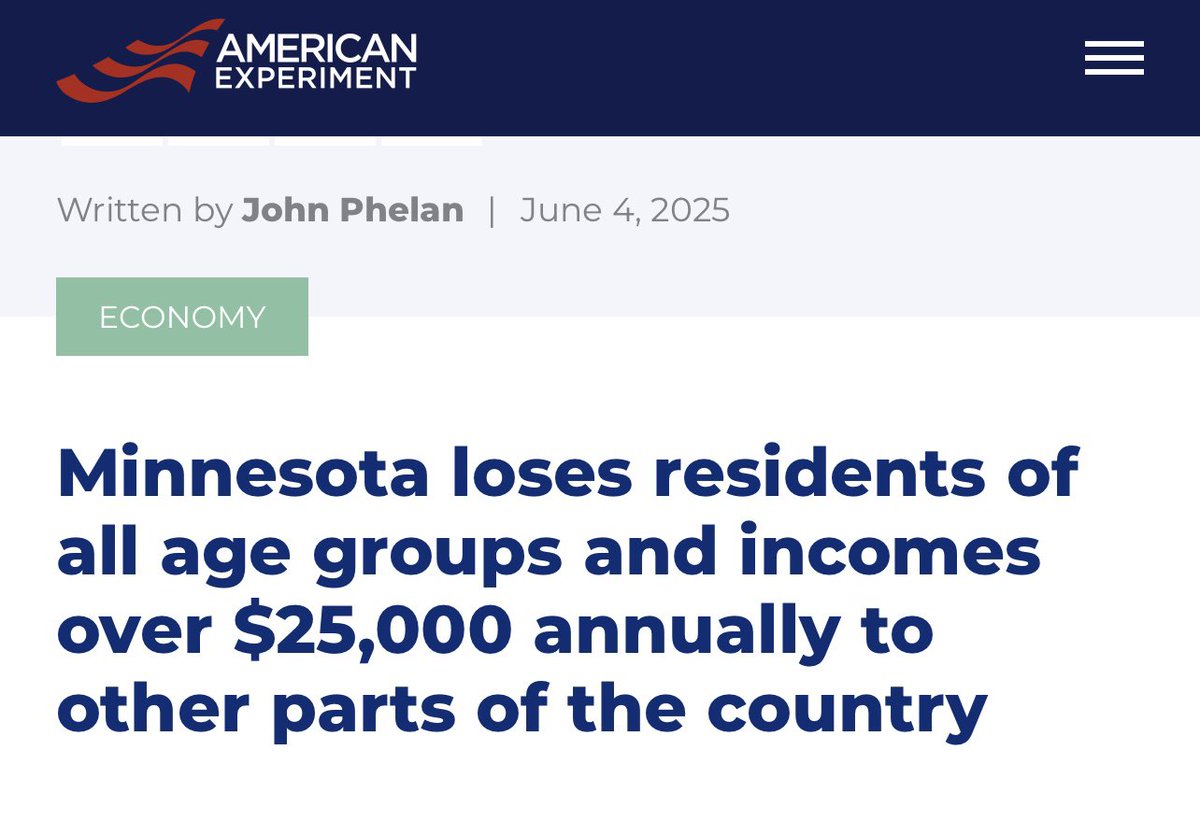 Minnesota keeps losing residents year after year—and it’s becoming unsustainable.

The only people moving in aren’t contributing to the tax base, yet Democrats just keep taxing and spending like nothing’s wrong.

Something has to give.