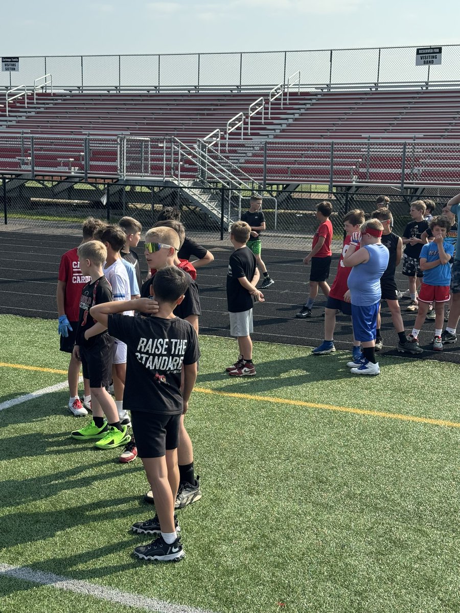 CANFIELD FOOTBALL (@canfieldfootbal) on Twitter photo Wrapped up a tremendous camp today. Thank you to all those that attended. The future is bright. Go Cards!
RingtheBell Wrapped up a tremendous camp today. Thank you to all those that attended. The future is bright. Go Cards!
RingtheBell