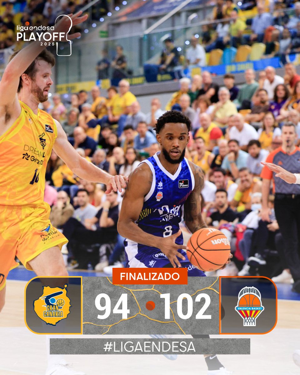 Liga Endesa (@acbcom) on Twitter photo El Valencia Basket sella en la prórroga un triunfo que coloca el 2-0 en la serie y les convierte en SEMIFINALISTAS del #PlayoffLigaEndesa de la mano de la mejor versión de Jean Montero.
9⃣4⃣ <a href="/GranCanariaCB/">Dreamland Gran Canaria</a>
1⃣0⃣2⃣ <a href="/valenciabasket/">Valencia Basket Club</a>
#ConectaConTuPasión El Valencia Basket sella en la prórroga un triunfo que coloca el 2-0 en la serie y les convierte en SEMIFINALISTAS del #PlayoffLigaEndesa de la mano de la mejor versión de Jean Montero.
9⃣4⃣ <a href="/GranCanariaCB/">Dreamland Gran Canaria</a>
1⃣0⃣2⃣ <a href="/valenciabasket/">Valencia Basket Club</a>
#ConectaConTuPasión