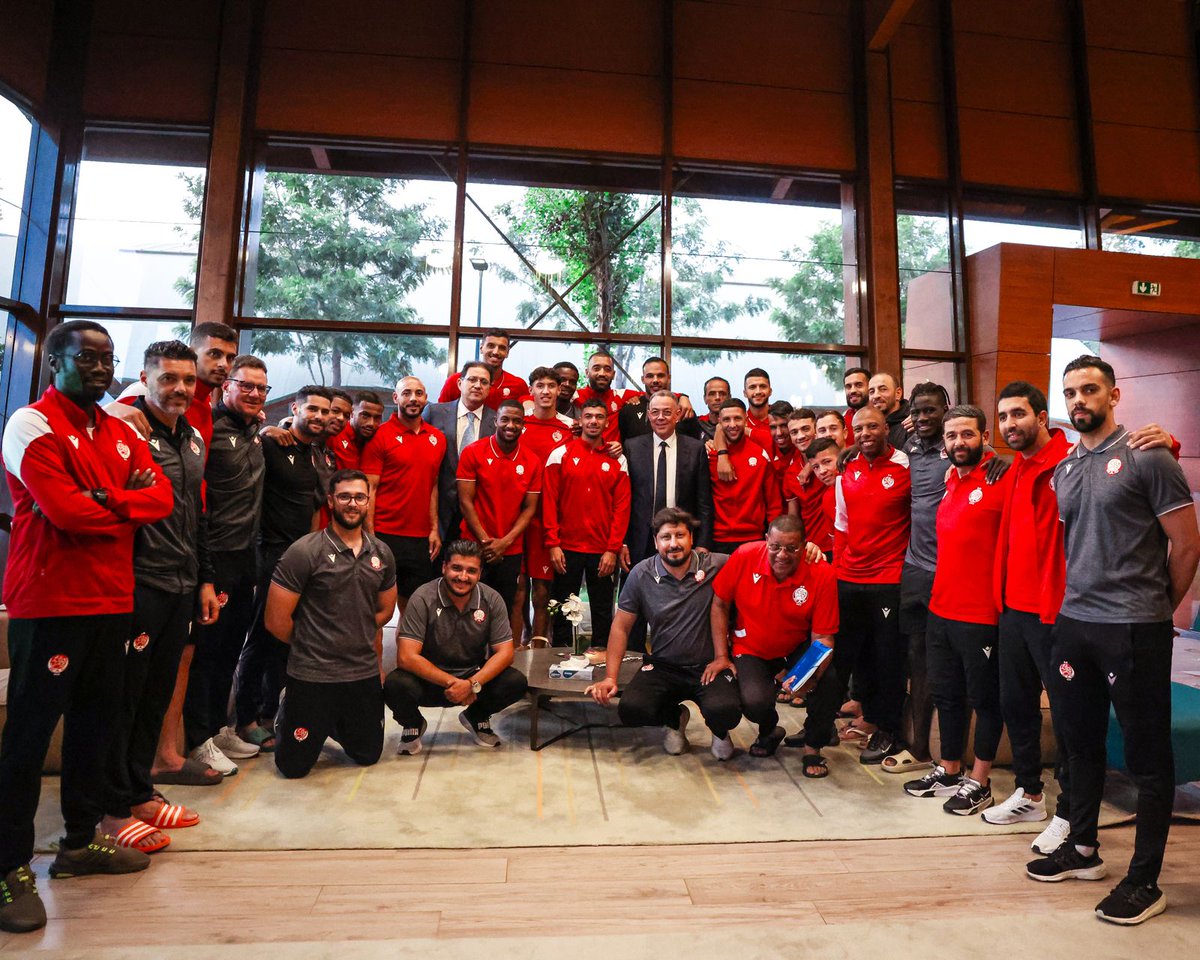 FRMF (@frmfofficiel) on Twitter photo رئيس الجامعة الملكية المغربية لكرة القدم السيد فوزي لقجع يقوم بزيارة تحفيزية لنادي الوداد الرياضي الذي يستعد لكأس العالم للأندية بمركب محمد السادس بسلا
Mr. Fouzi Lekjaa, President of the Royal Moroccan Football Federation, visited <a href="/WACofficiel/">Wydad Athletic Club</a> at the Mohammed VI Complex in Salé رئيس الجامعة الملكية المغربية لكرة القدم السيد فوزي لقجع يقوم بزيارة تحفيزية لنادي الوداد الرياضي الذي يستعد لكأس العالم للأندية بمركب محمد السادس بسلا
Mr. Fouzi Lekjaa, President of the Royal Moroccan Football Federation, visited <a href="/WACofficiel/">Wydad Athletic Club</a> at the Mohammed VI Complex in Salé