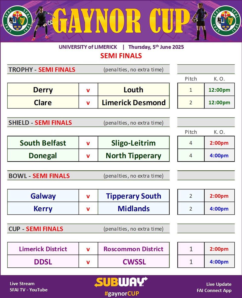 Sligo Leitrim will play South Belfast in the semifinal of the Gaynor Cup Shield tomorrow at 2pm.