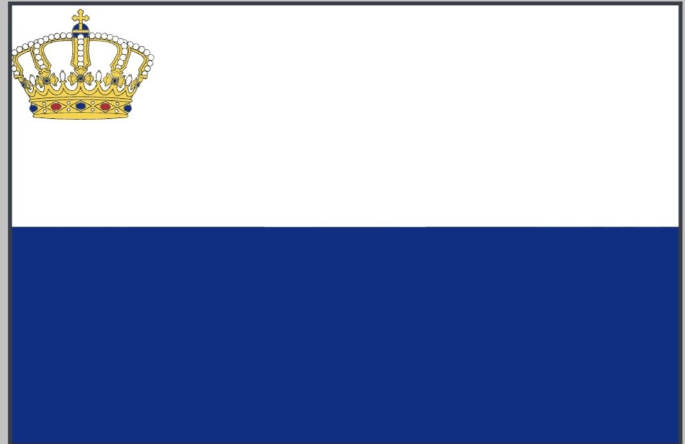 Our newest flag of the kingdom. Fun fact this was the war flag of the old monarchy