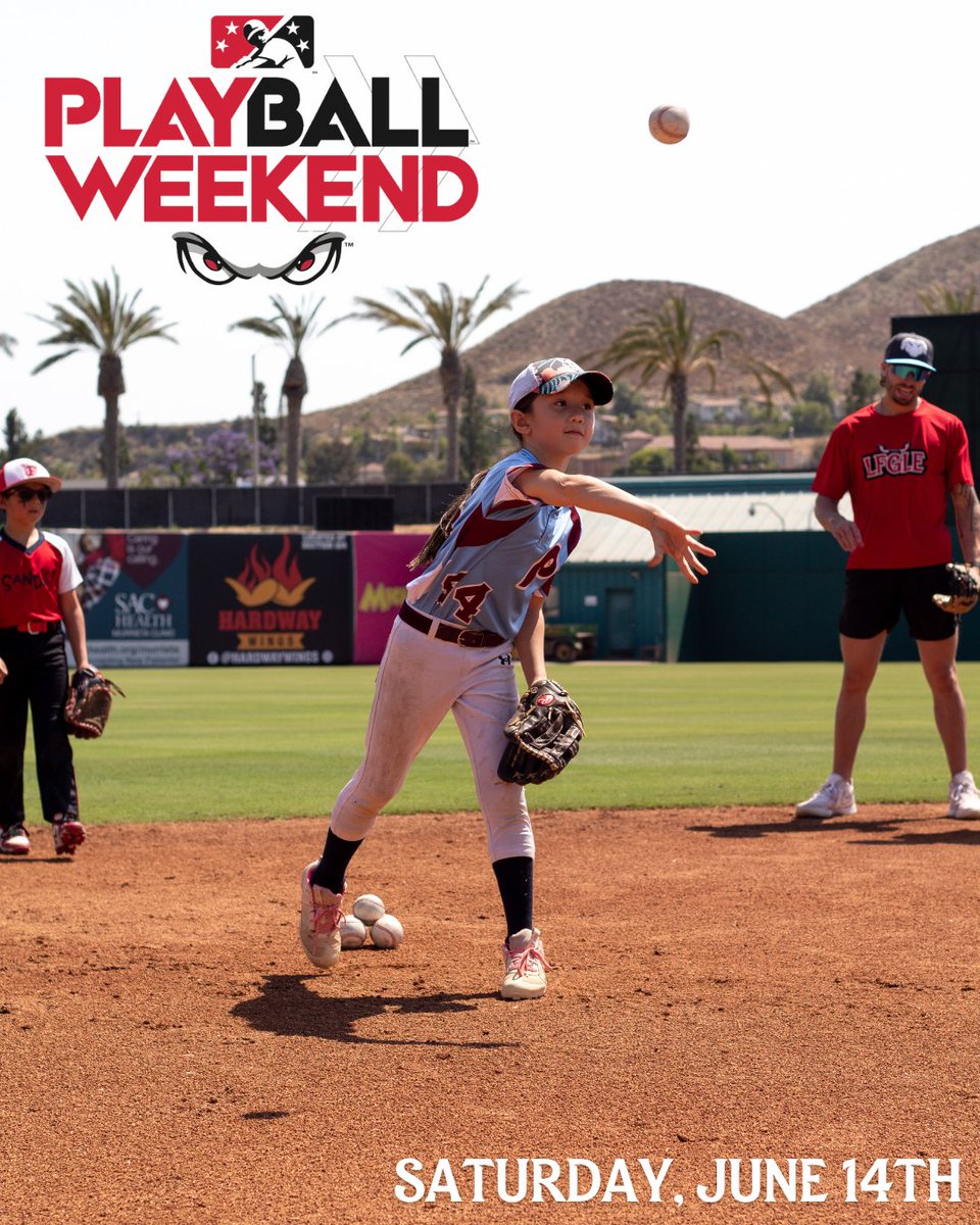Play Ball Weekend is 10 days away! 

Get your little slugger to The Diamond for FREE while we still have availability: milb.com/lake-elsinore/…