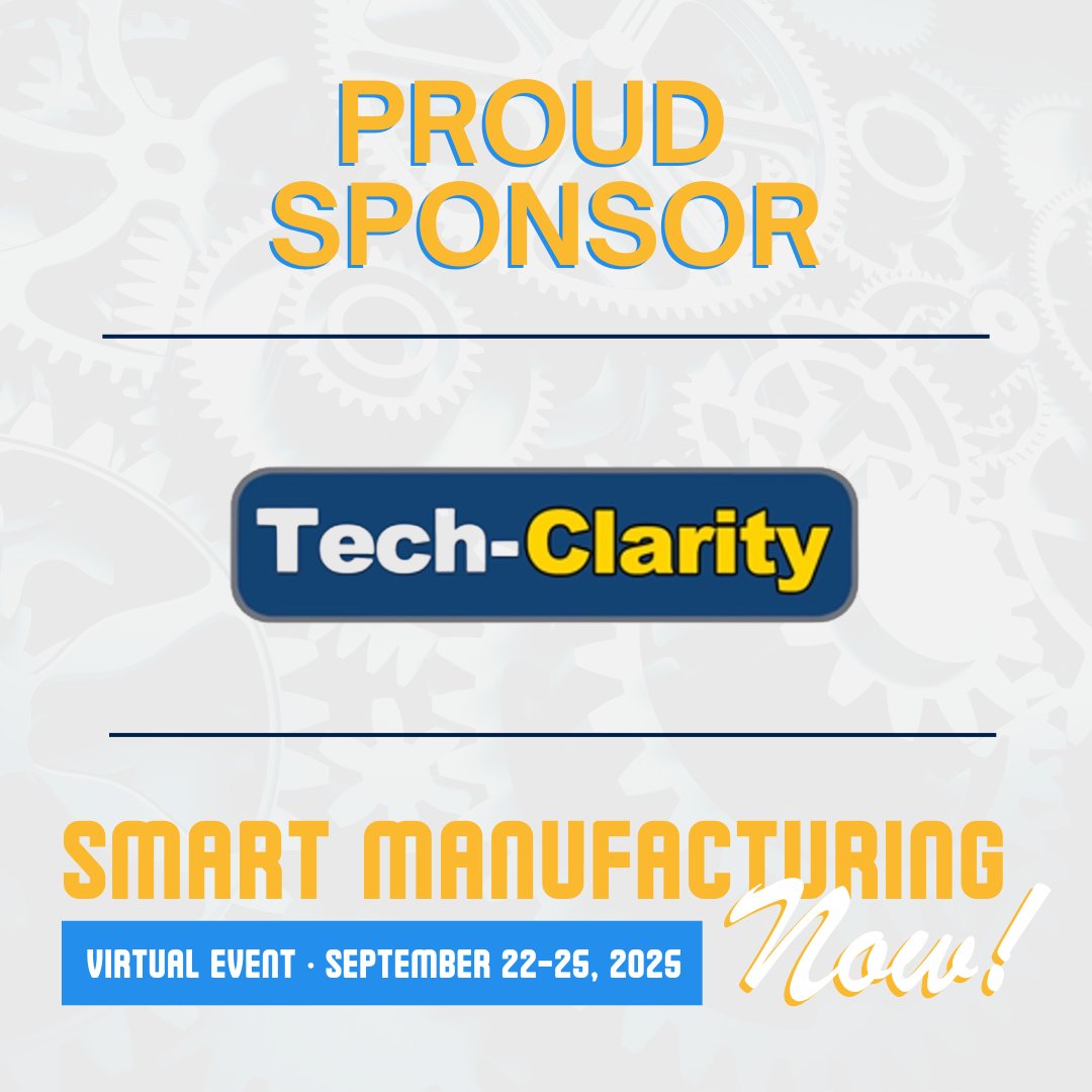 Manufacturing Enterprise Solutions Association (@mesap2e) on Twitter photo Thank you <a href="/TechClarityInc/">Tech-Clarity</a> for your Global Sponsorship of the Smart Manufacturing Now! 2025 virtual conference!
Become a sponsor today! mesa.org/smart-manufact… Thank you <a href="/TechClarityInc/">Tech-Clarity</a> for your Global Sponsorship of the Smart Manufacturing Now! 2025 virtual conference!
Become a sponsor today! mesa.org/smart-manufact…