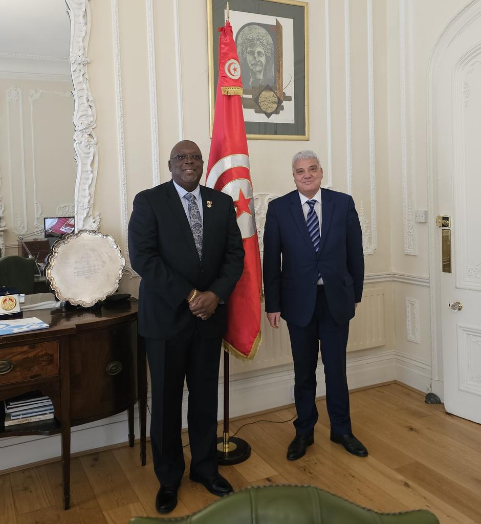 HE Paul Rolle paid a courtesy call on  His Excellency Mr Yassine El Oued at Embassy of Tunisia. They discussed The Bahamas re-election election to the IMO Council and other matters of mutual interest.