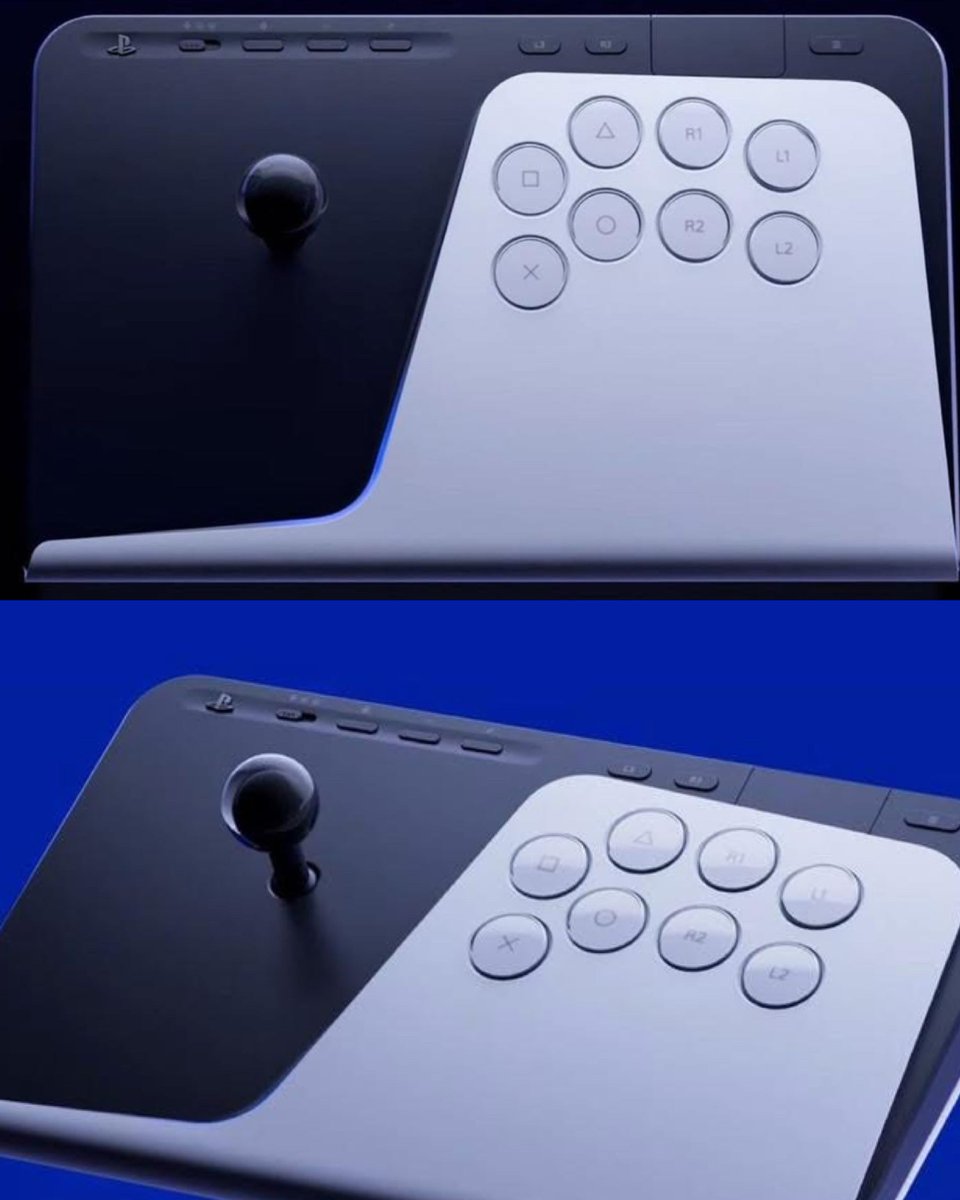 LevelUPcom's tweet photo. MEGA BOMBAZAZAZO 💥#Sony ha presentado este joystick inalámbrico tipo stick para títulos de lucha en #PlayStation. El mando simula ser los controles de ‘una maquinita’ que te permitirá jugar títulos de peleas como en el pasado 🎮 https://t.co/zZkaTCDT1L