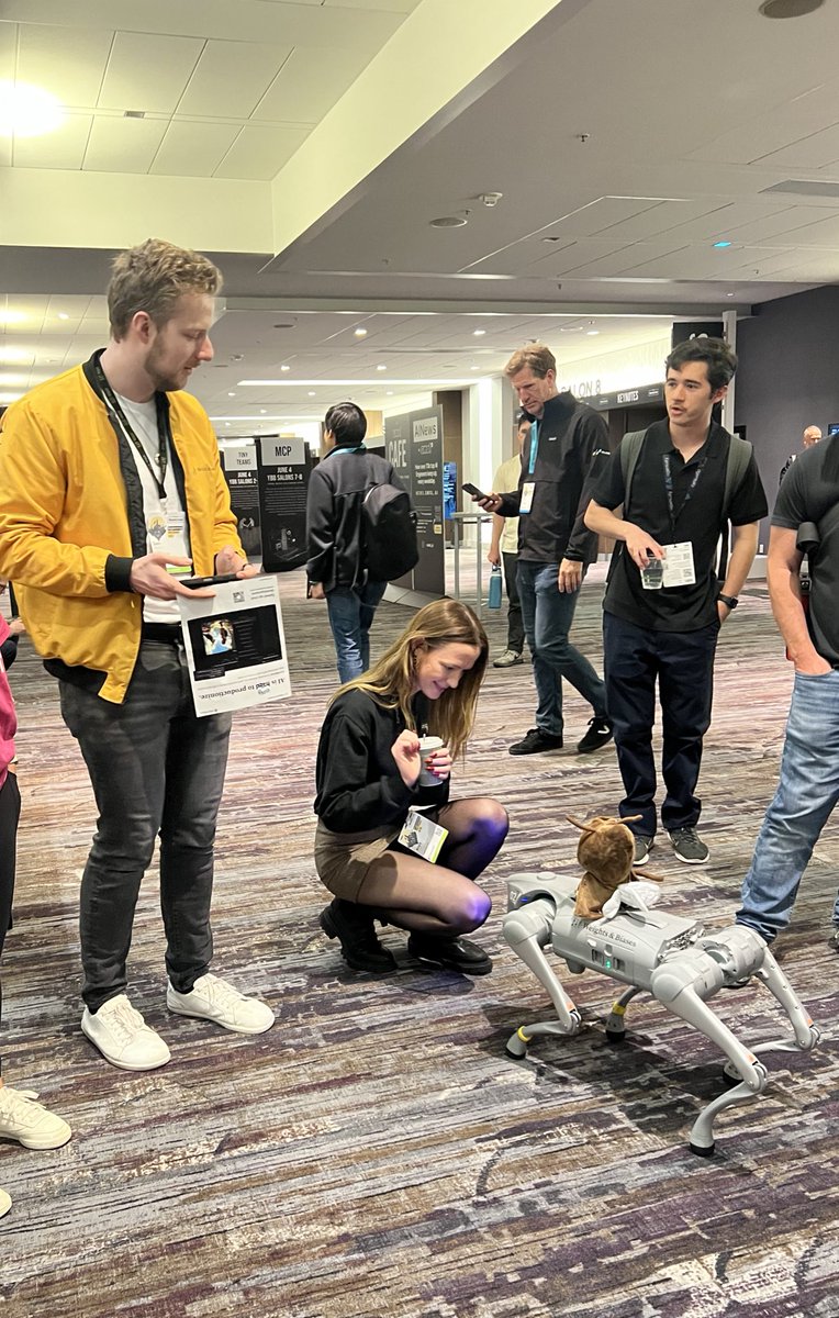 minney_cat's tweet image. come for the robot dog powered by @weights_biases @sammakesthings. stay (in the US) with visas by @lighthousehq_
all happening at @aiDotEngineer