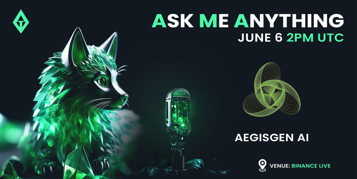 ๐๐ฒ๐บ๐ฃ๐ฎ๐ฑ (@thegempad) on Twitter photo ๐ AEGISGEN AI AMA ANNOUNCEMENT ๐
We're proud to announce the AMA with <a href="/AegisGenAi/">AegisGen AI</a>.
The AMA is taking place on the 6th of June at 2pm UTC! ๐
๐ถ Venue: binance.com/en/live/video?โฆ
โ
Fair launch link: solsale.app/presale/HkzGEVโฆ
#SOL ๐ AEGISGEN AI AMA ANNOUNCEMENT ๐
We're proud to announce the AMA with <a href="/AegisGenAi/">AegisGen AI</a>.
The AMA is taking place on the 6th of June at 2pm UTC! ๐
๐ถ Venue: binance.com/en/live/video?โฆ
โ
Fair launch link: solsale.app/presale/HkzGEVโฆ
#SOL