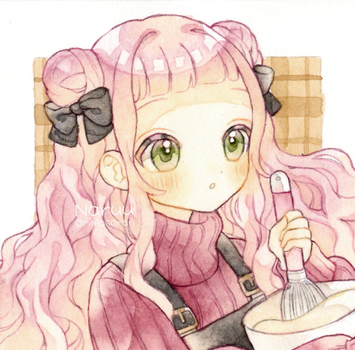 mifasoran's tweet image. 恋のレシピ
#イラスト  #アナログイラスト  #透明水彩