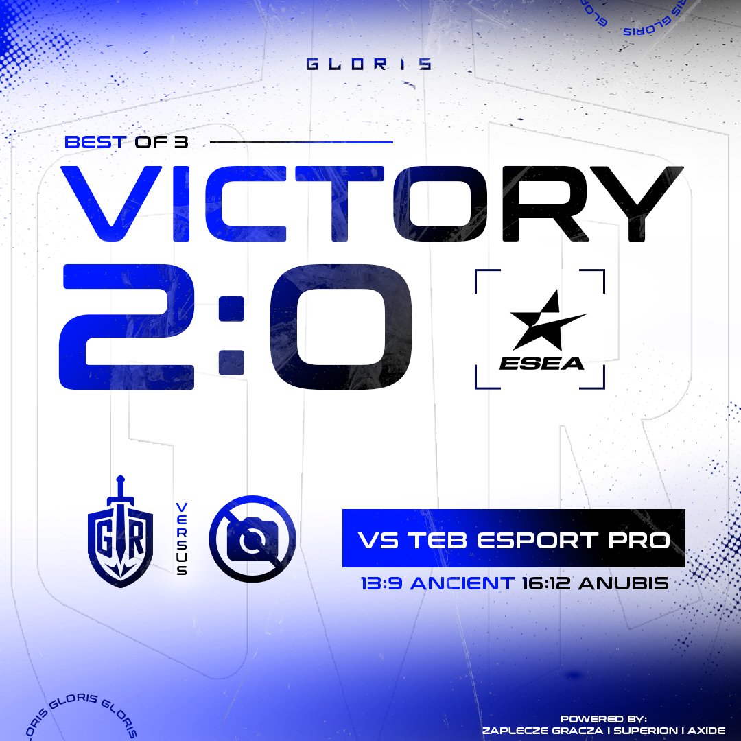 BRAWO! 
Trzecie zwycięstwo w Playoff <a href="/ESEA/">ESEA League</a>!
Jutro czeka nas kolejne wyzwanie, powalczymy o awans do ESEA Intermediate!

✅ 13:9  ANCIENT
✅ 16:12 ANUBIS