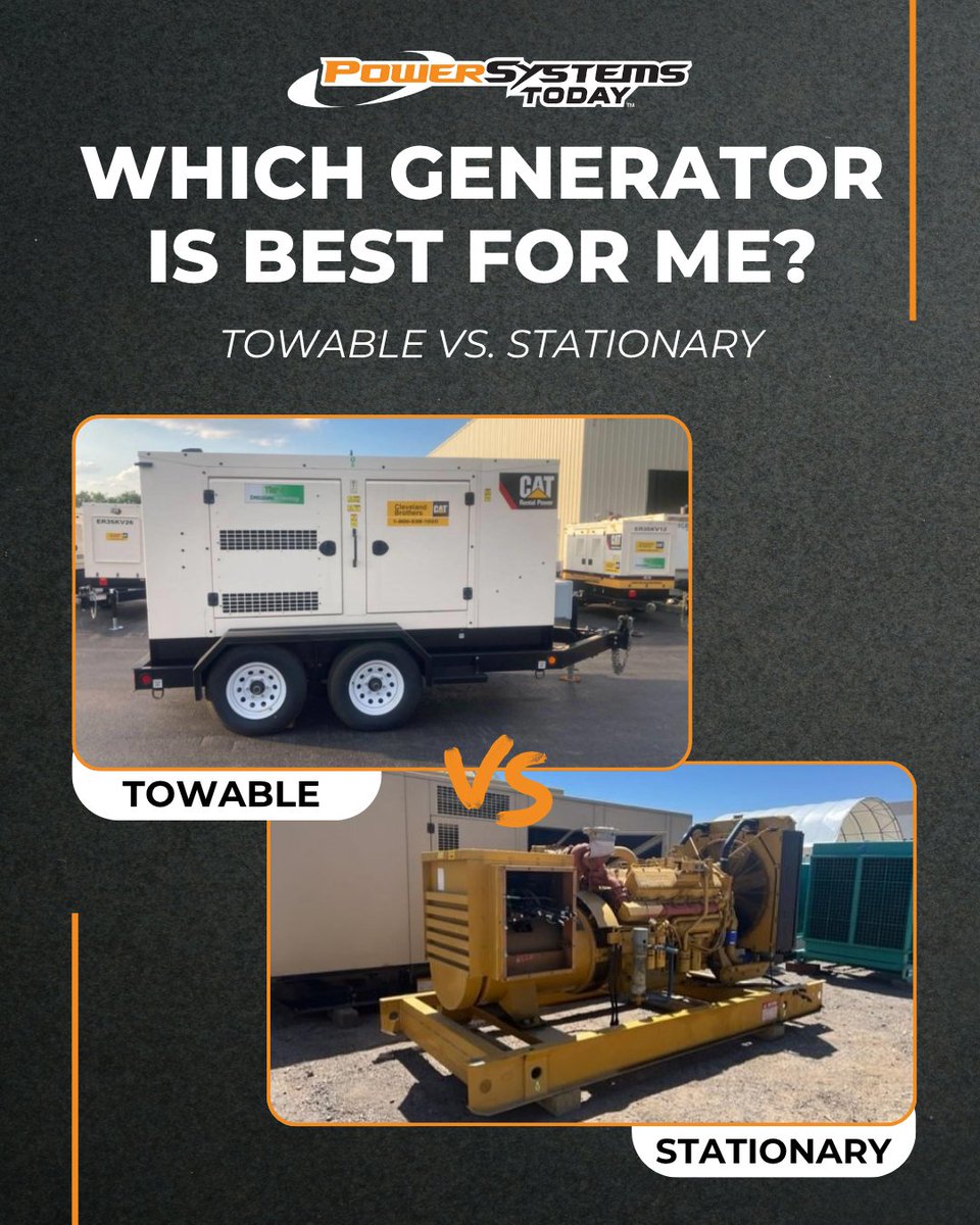 PowerSysToday's tweet image. Towable Generators 🆚 Stationary Generators

Which generator is your mainstay on your site? Let us know in the comments! 👇

Find the Right Power System Here! ⬇️
🔗 ow.ly/X0PE50W3Kcv

#PowerUp #StationaryGenerators #TowableGenerators #PowerSystemsToday