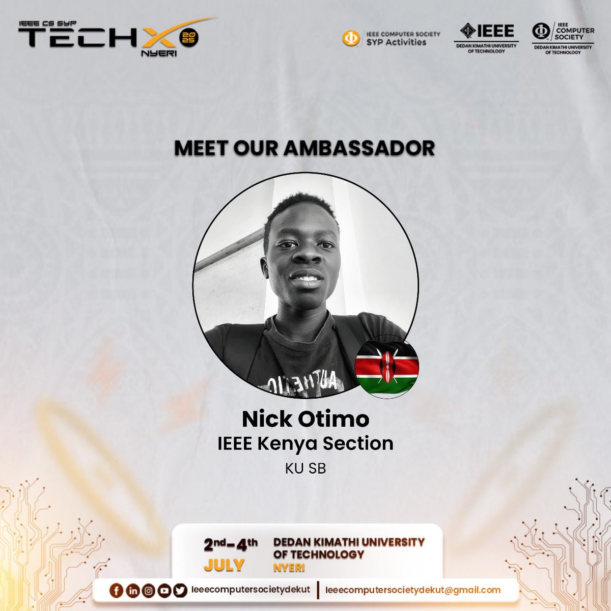 NICK OTIMO (@otimo_nick) on Twitter photo Thrilled to share that I'm an ambassador for the upcoming IEEE TechX Nyeri edition.
<a href="/KenyaTechEvents/">Kenya Tech Events</a> | <a href="/AMA_Africa_/">Agriculture Made Attractive</a> Thrilled to share that I'm an ambassador for the upcoming IEEE TechX Nyeri edition.
<a href="/KenyaTechEvents/">Kenya Tech Events</a> | <a href="/AMA_Africa_/">Agriculture Made Attractive</a>